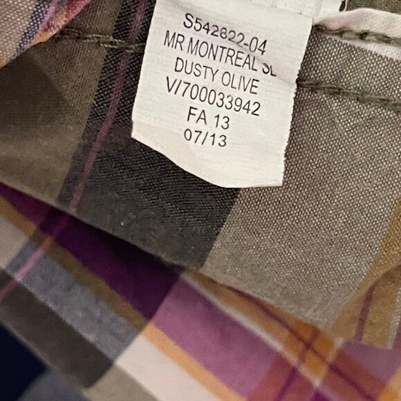 Gap Factory Womens Classic Fit Dusty Olive Plaid Button-Down Shirt M Long Sleeve - Picture 6 of 7